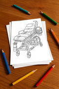 Krankenhaus Malbuch 20 Ausmalbilder gedruckt, ungebunden – Mockup-Ansicht