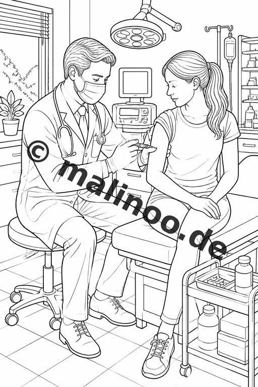 Krankenhaus Malbuch 20 Ausmalbilder gedruckt, ungebunden – Vorschaubild 4
