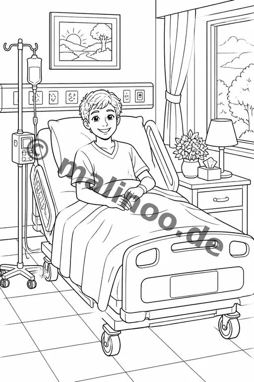 Krankenhaus Malbuch 20 Ausmalbilder gedruckt+lose – Vorschaubild 8