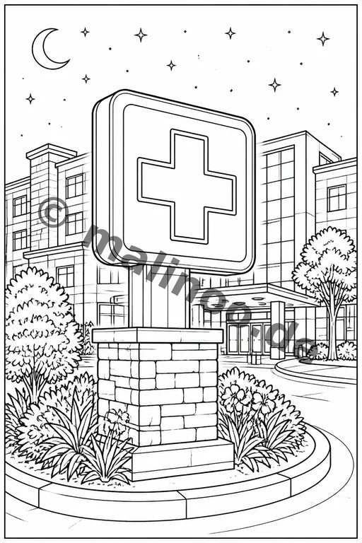 Krankenhaus Malbuch 20 Ausmalbilder gedruckt+lose – Vorschaubild 9