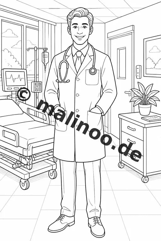 Krankenhaus Malbuch 50 Ausmalbilder PDF Download digital – Vorschaubild 2