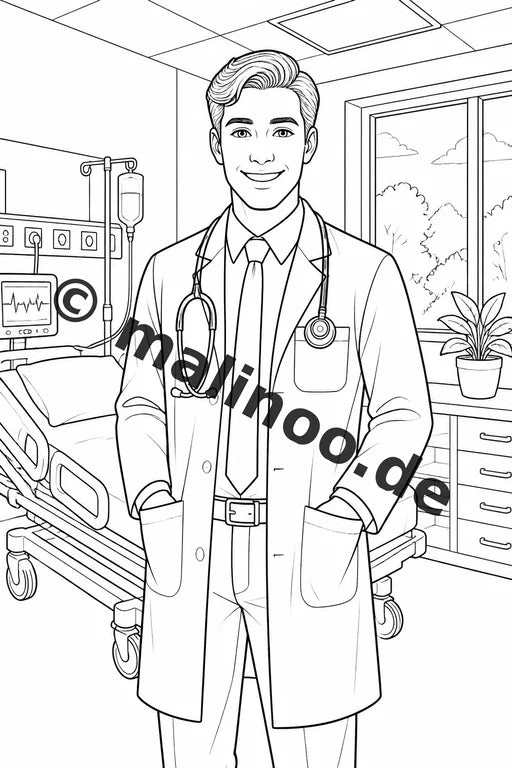 Krankenhaus Malbuch 50 Ausmalbilder PDF Download digital – Vorschaubild 2