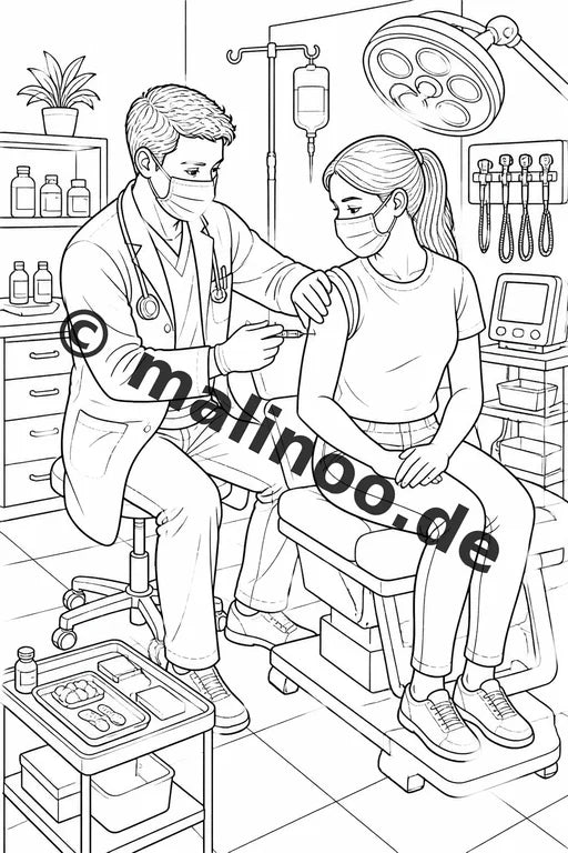 Krankenhaus Malbuch 50 Ausmalbilder PDF Download digital – Vorschaubild 4
