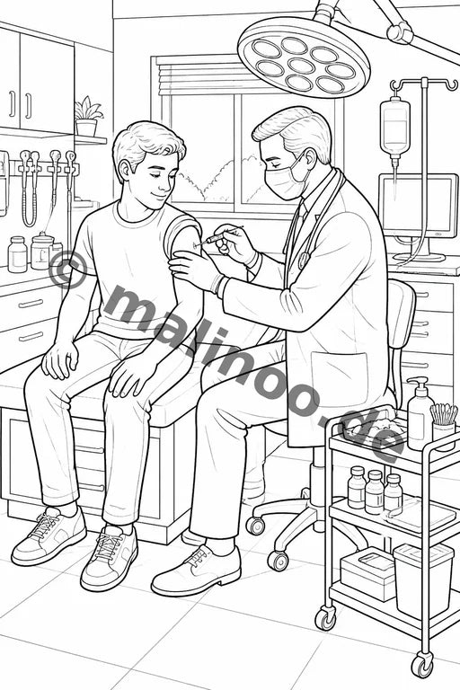 Krankenhaus Malbuch 50 Ausmalbilder gedruckt+lose – Vorschaubild 4