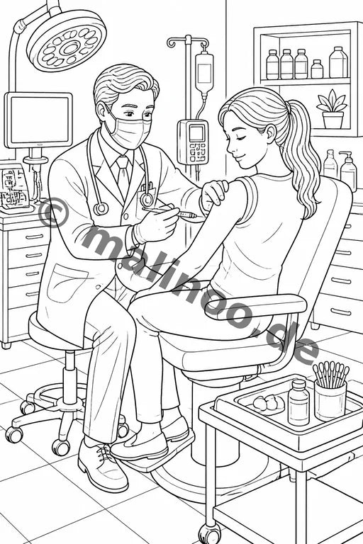 Krankenhaus Malbuch 50 Ausmalbilder gedruckt+lose – Vorschaubild 4