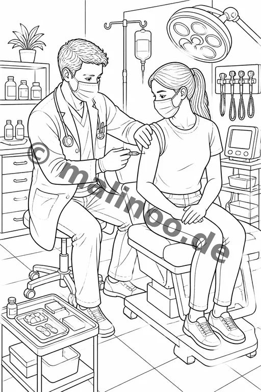 Krankenhaus Malbuch 50 Ausmalbilder gedruckt+lose – Vorschaubild 4