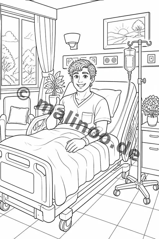 Krankenhaus Malbuch 50 Ausmalbilder gedruckt+lose – Vorschaubild 8