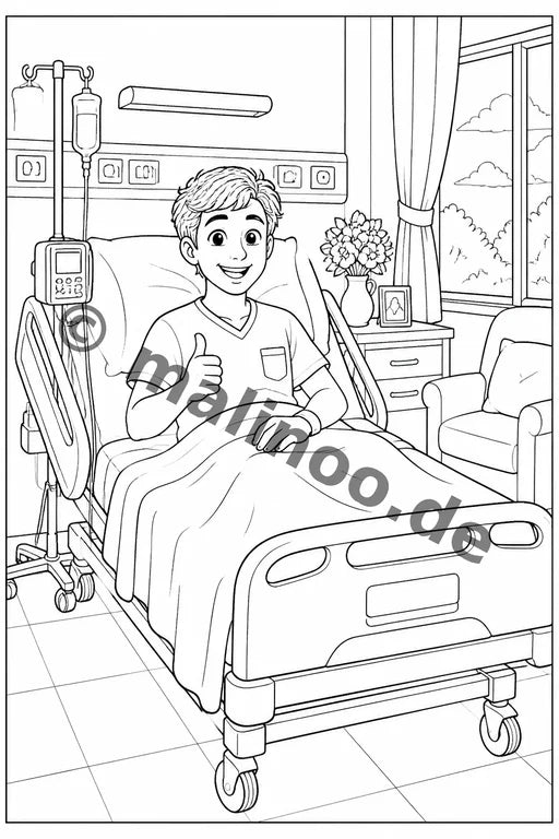 Krankenhaus Malbuch 50 Ausmalbilder gedruckt+lose – Vorschaubild 8