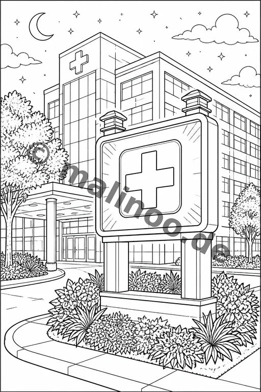 Krankenhaus Malbuch 50 Ausmalbilder gedruckt+lose – Vorschaubild 9