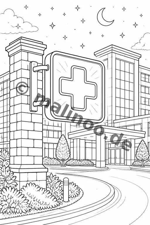 Krankenhaus Malbuch 50 Ausmalbilder gedruckt+lose – Vorschaubild 9