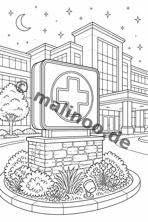 Krankenhaus Malbuch 50 Ausmalbilder gedruckt+lose – Vorschaubild 9