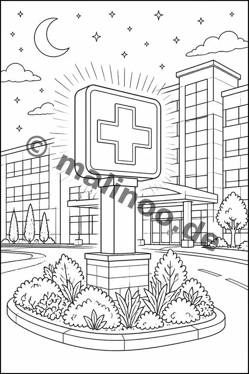 Krankenhaus Malbuch 50 Ausmalbilder gedruckt+lose – Vorschaubild 9