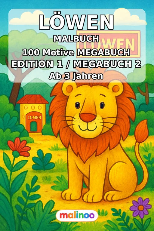 Löwen Malbuch 100 Ausmalbilder PDF Download – Cover