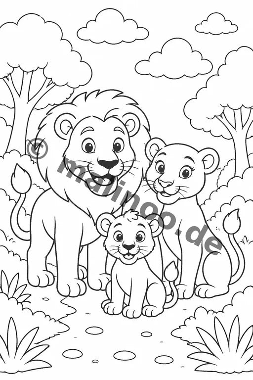 Löwen Malbuch 100 Ausmalbilder PDF Download – Vorschaubild 3