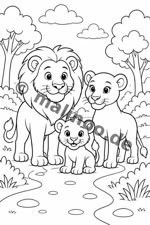 Löwen Malbuch 100 Ausmalbilder PDF Download – Vorschaubild 3