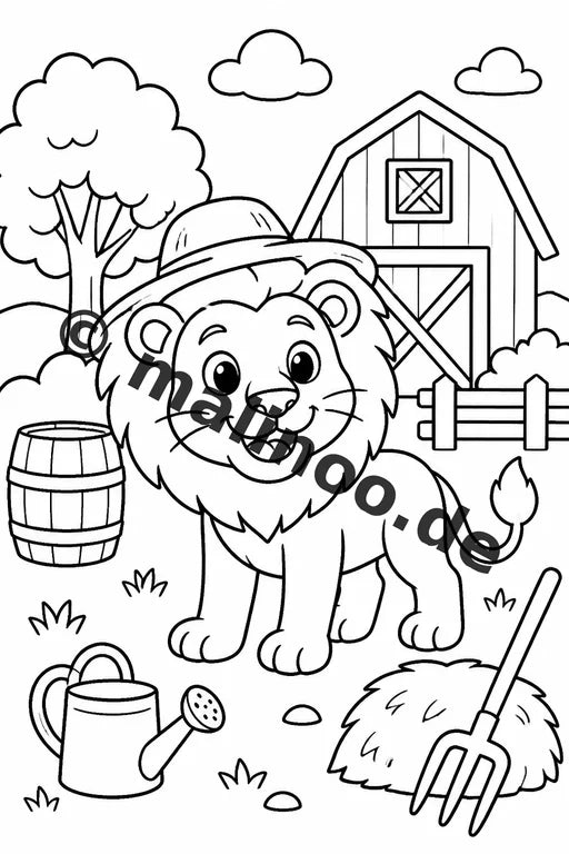 Löwen Malbuch 100 Ausmalbilder PDF Download digital – Vorschaubild 4