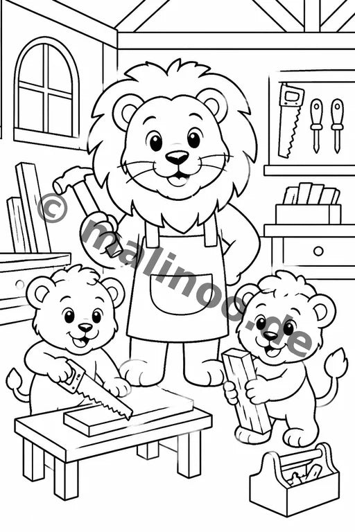 Löwen Malbuch 100 Ausmalbilder PDF Download – Vorschaubild 4