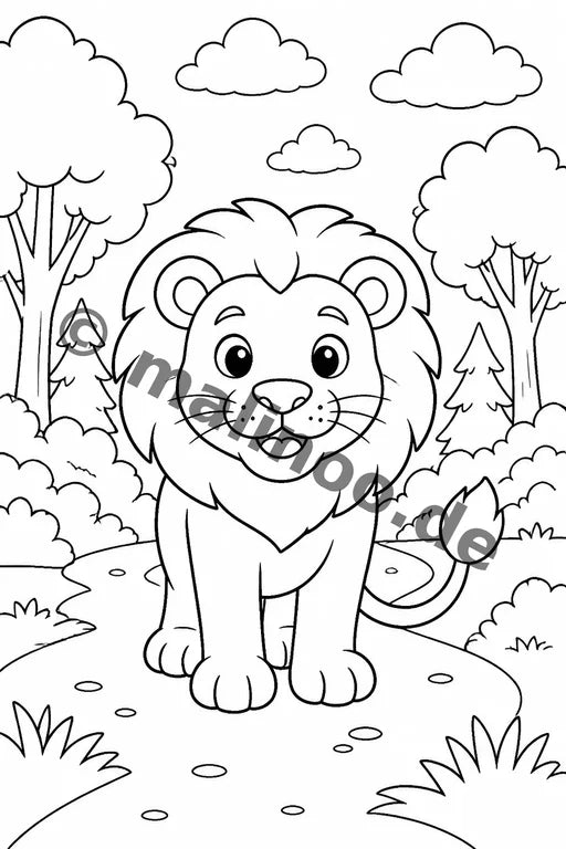Löwen Malbuch 100 Ausmalbilder gedruckt+gebunden – Vorschaubild 3