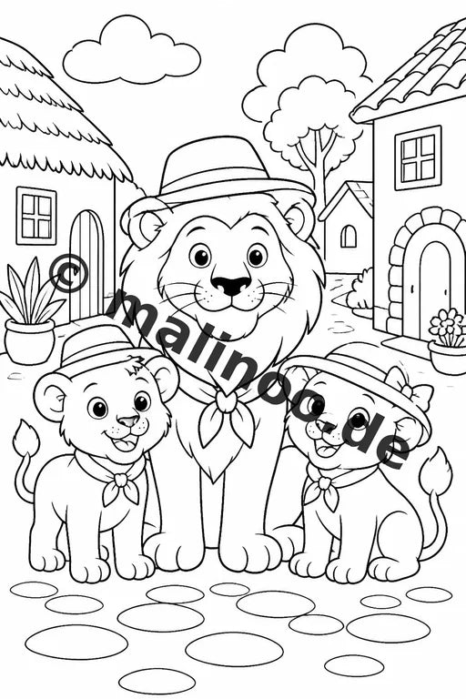 Löwen Malbuch 100 Ausmalbilder gedruckt, ungebunden – Vorschaubild 3