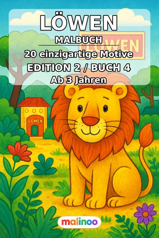 Löwen Malbuch 20 Ausmalbilder PDF Download – Cover
