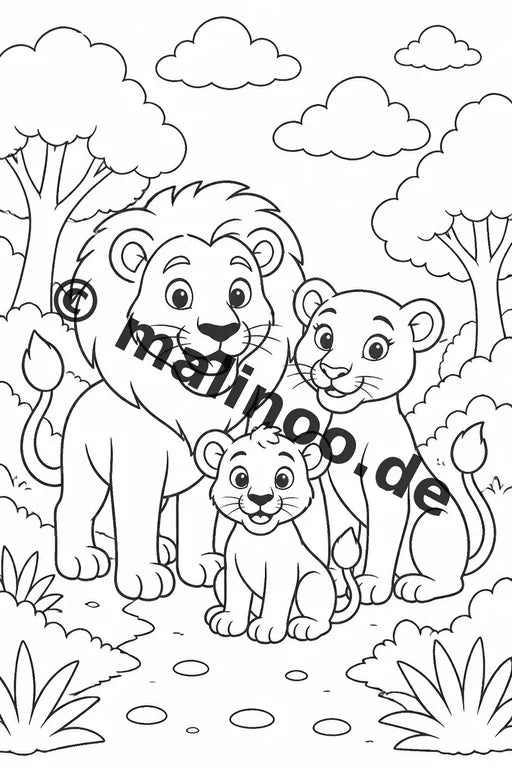 Löwen Malbuch 20 Ausmalbilder PDF Download digital – Vorschaubild 2