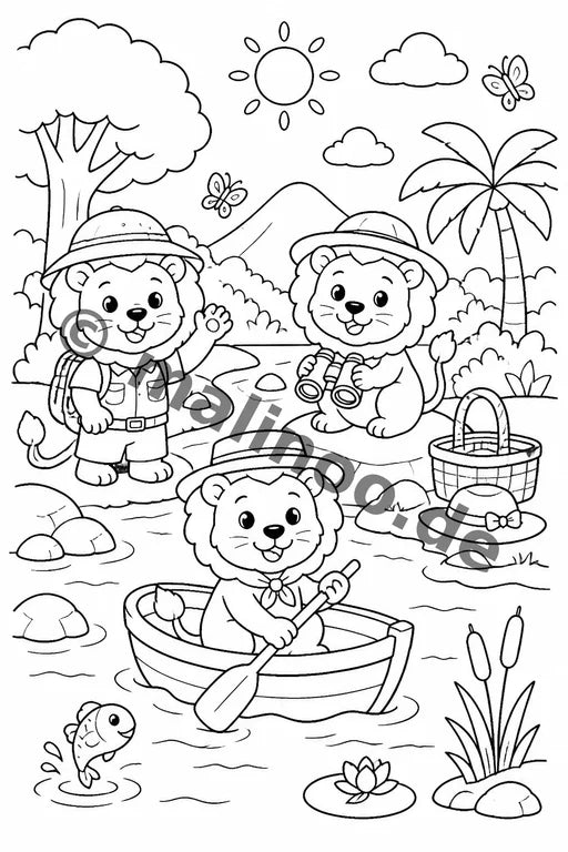 Löwen Malbuch 20 Ausmalbilder PDF Download – Vorschaubild 2