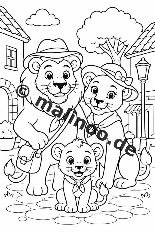 Löwen Malbuch 20 Ausmalbilder PDF Download digital – Vorschaubild 3