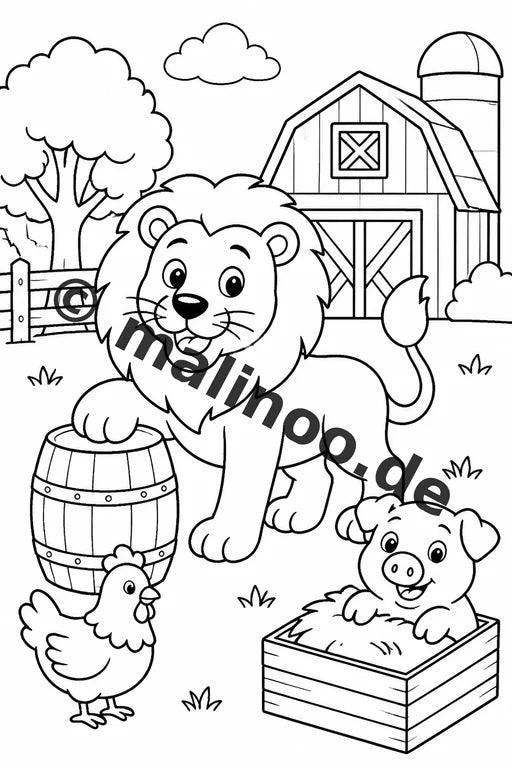Löwen Malbuch 20 Ausmalbilder PDF Download digital – Vorschaubild 4