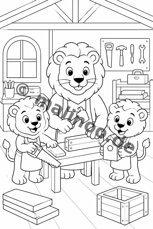 Löwen Malbuch 20 Ausmalbilder PDF Download – Vorschaubild 4