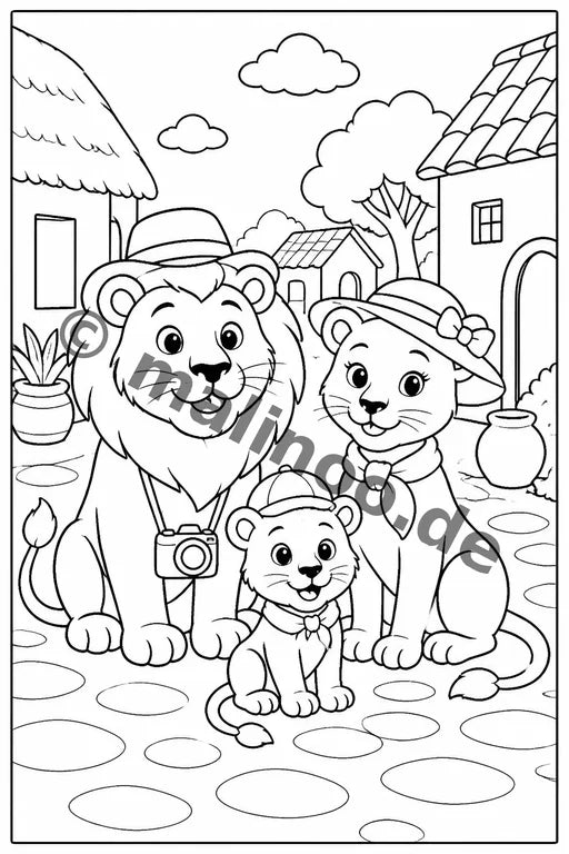 Löwen Malbuch 20 Ausmalbilder PDF Download – Vorschaubild 5