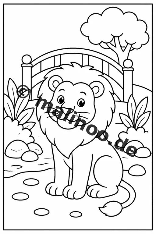 Löwen Malbuch 20 Ausmalbilder PDF Download digital – Vorschaubild 5