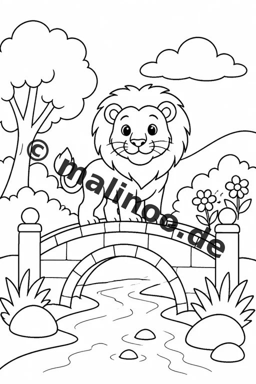 Löwen Malbuch 20 Ausmalbilder gedruckt und gebunden – Vorschaubild 8