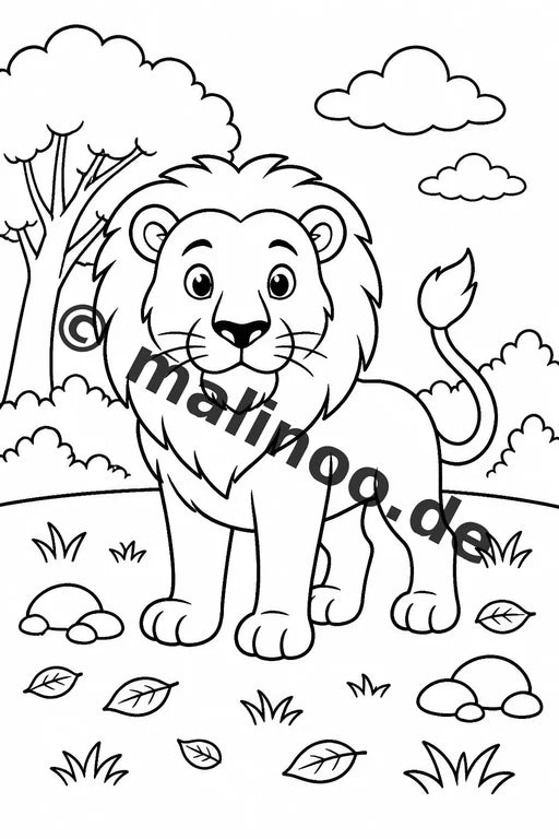 Löwen Malbuch 20 Ausmalbilder gedruckt, ungebunden – Vorschaubild 1