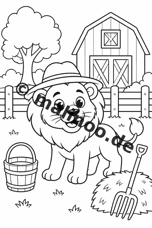 Löwen Malbuch 20 Ausmalbilder gedruckt, ungebunden – Vorschaubild 4