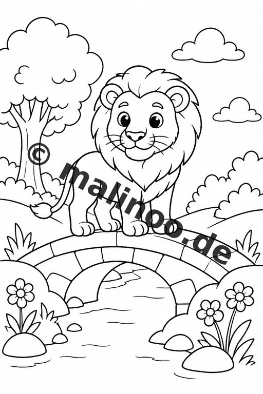 Löwen Malbuch 20 Ausmalbilder gedruckt, ungebunden – Vorschaubild 8
