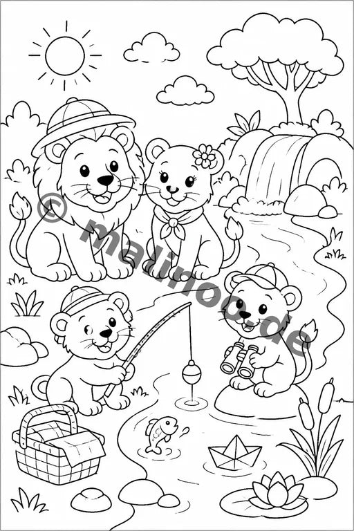 Löwen Malbuch 50 Ausmalbilder PDF Download – Vorschaubild 2