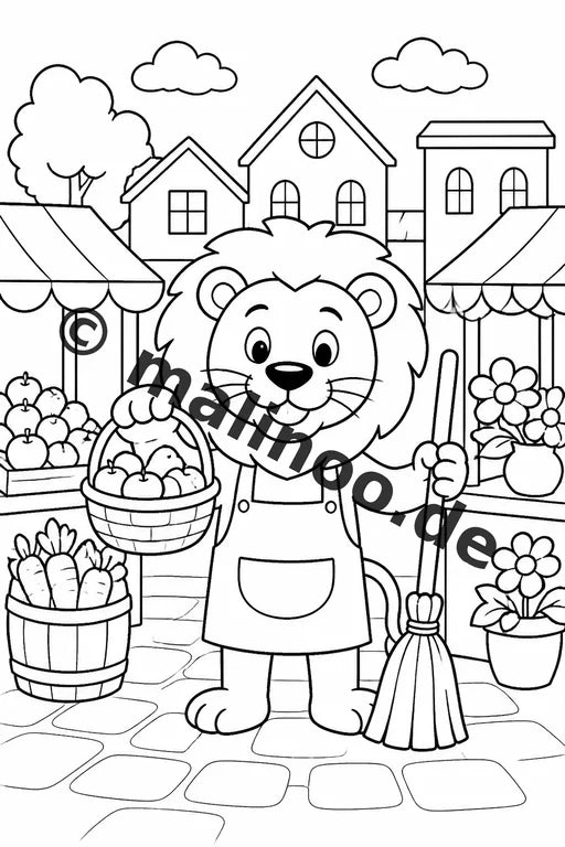 Löwen Malbuch 50 Ausmalbilder gedruckt, ungebunden – Vorschaubild 10