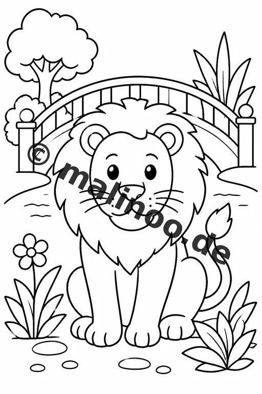 Löwen Malbuch 50 Ausmalbilder gedruckt, ungebunden – Vorschaubild 5