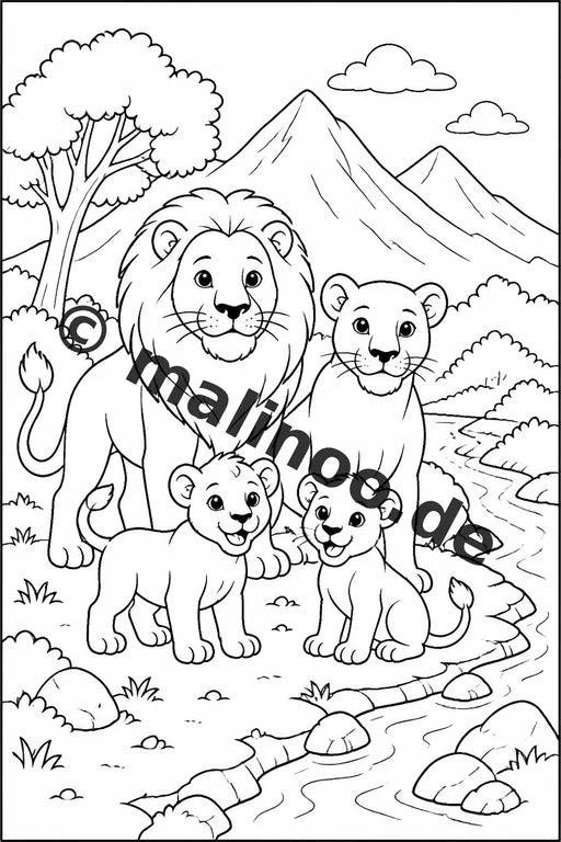 Löwen Malbuch 50 Ausmalbilder gedruckt, ungebunden – Vorschaubild 6