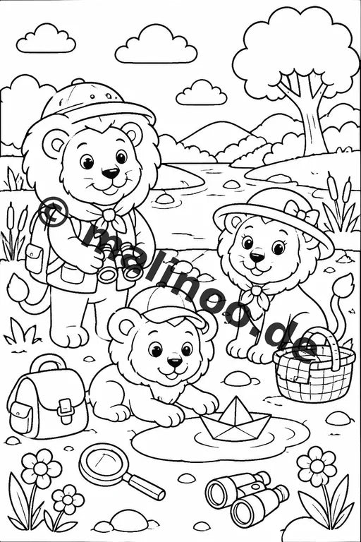 Löwen Malbuch 50 Ausmalbilder gedruckt, ungebunden – Vorschaubild 7