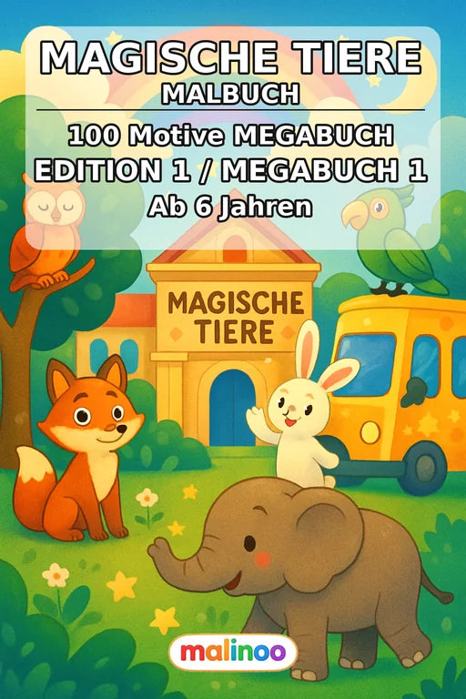 Magische Tiere Malbuch 100 Ausmalbilder PDF Download – Cover