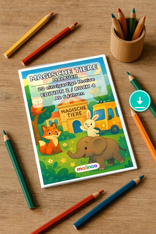 Magische Tiere Malbuch 20 Ausmalbilder PDF Download – Mockup-Ansicht