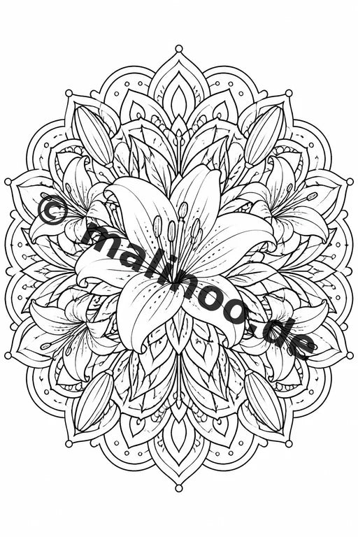 Mandala Malbuch 100 Ausmalbilder gedruckt, ungebunden – Vorschaubild 2