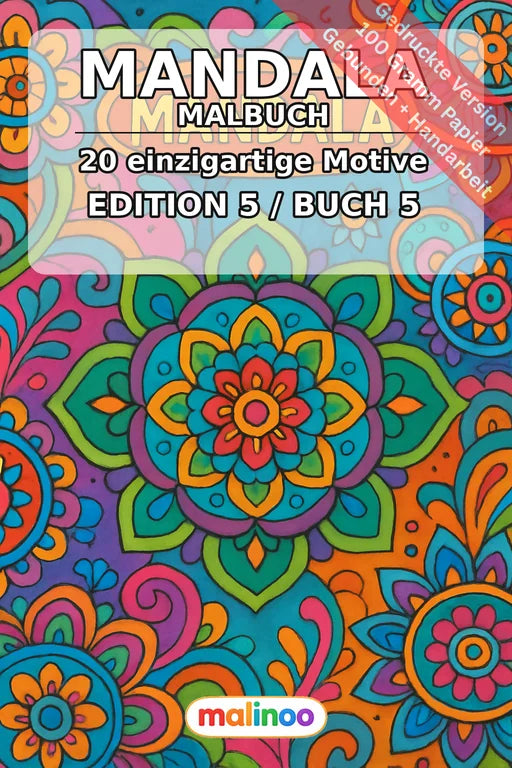 Mandala Malbuch 20 Ausmalbilder gedruckt und gebunden – Cover