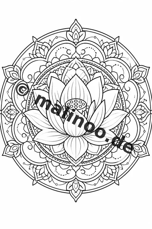 Mandala Malbuch 20 Ausmalbilder gedruckt, ungebunden – Vorschaubild 1