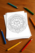 Mandalas Malbuch 100 Ausmalbilder gedruckt+lose – Mockup-Ansicht