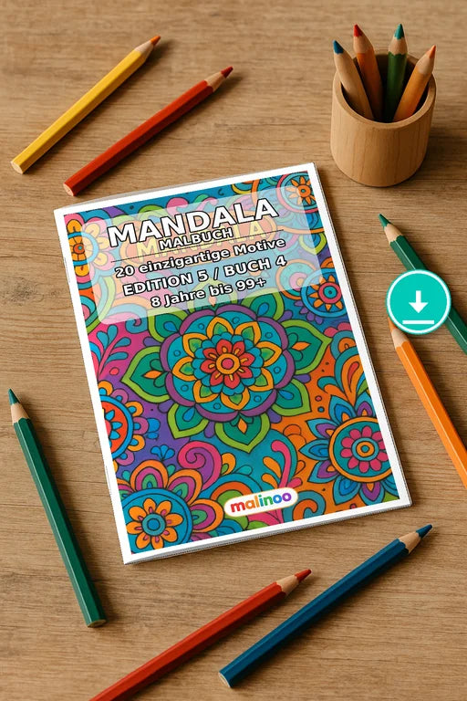 Mandalas Malbuch 20 Ausmalbilder PDF Download – Mockup-Ansicht