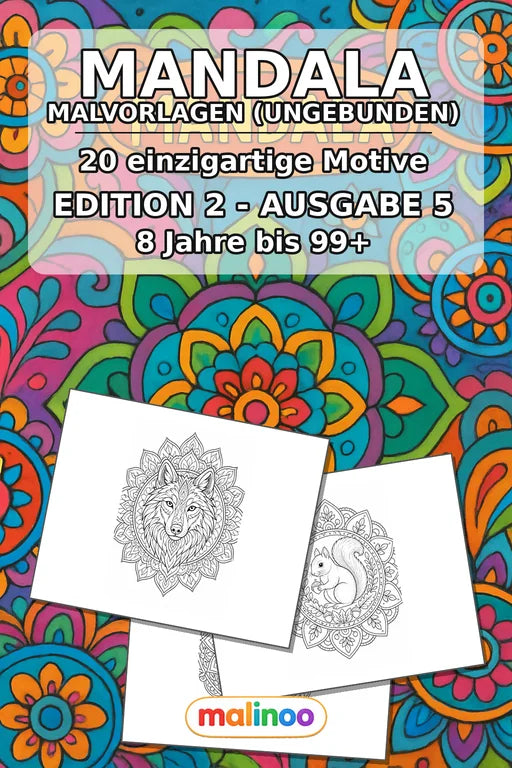 Mandalas Malbuch 20 Ausmalbilder gedruckt+lose – Cover
