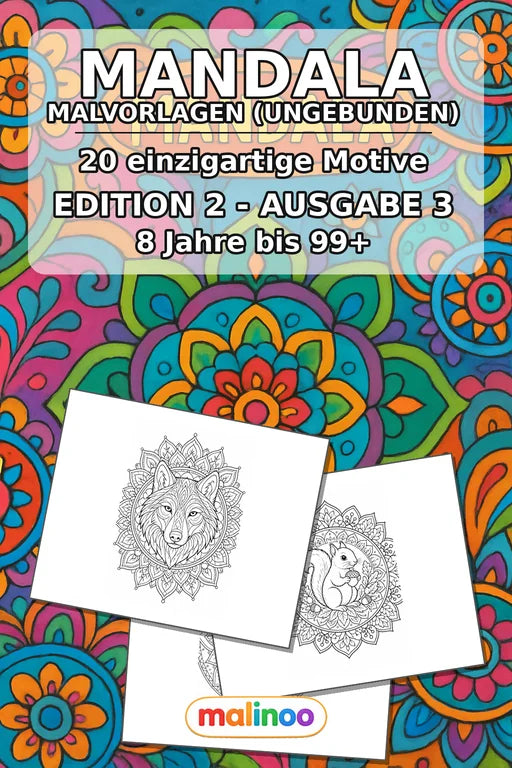 Mandalas Malbuch 20 Ausmalbilder gedruckt+lose – Cover