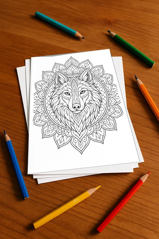 Mandalas Malbuch 20 Ausmalbilder gedruckt+lose – Mockup-Ansicht